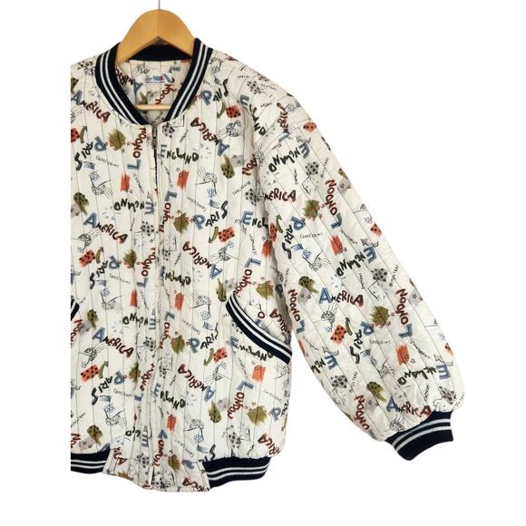 Vintage CHUNGSIL HONGSIL Travel Novelty Quilted Bomber Jacket L/XL Men Varsity - Picture 2 of 10